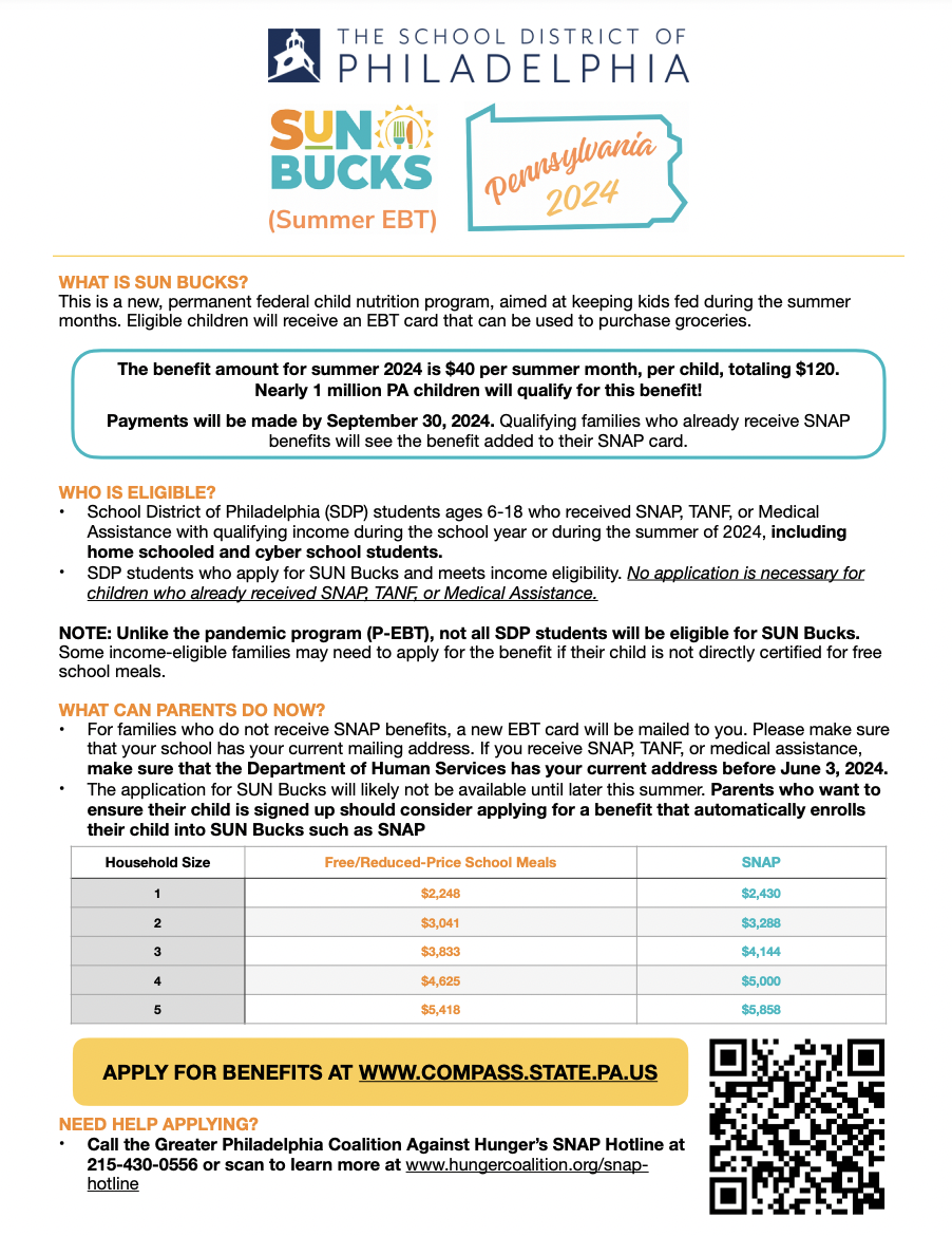 Sun Bucks flyer with QR Code